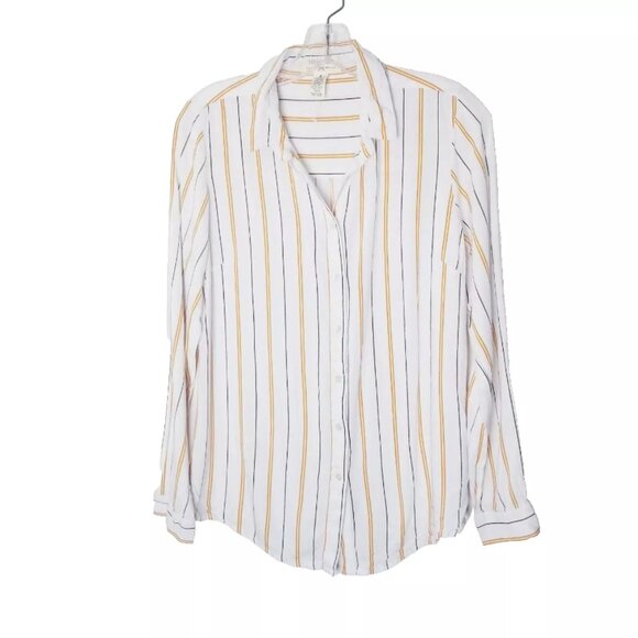 Midnight Sky Shirt Women Size Small  Stripes Long Sleeve - Picture 1 of 7